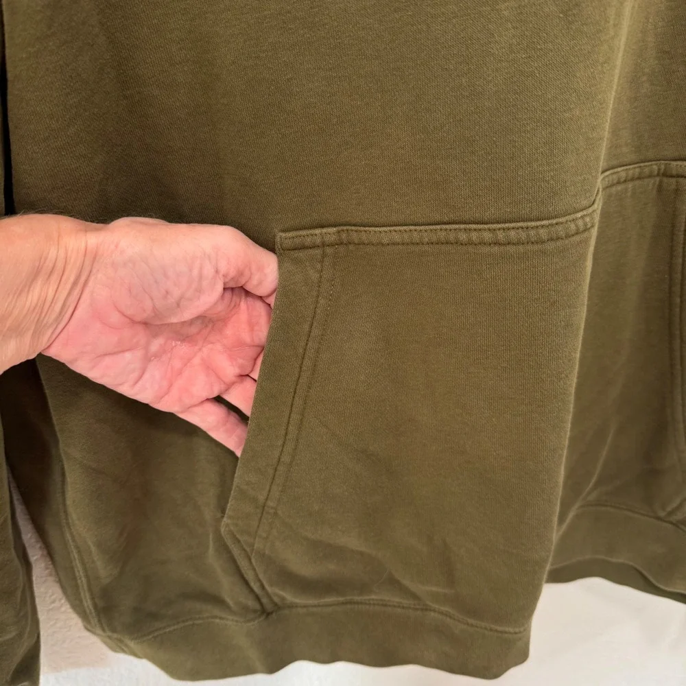 Nike Hoodie Mens Large Olive Green Orange Box Logo Pullover Gorpcore Streetwear
